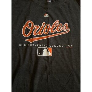 Majestic Baltimore Orioles MLB Authentic Collection Shirt Mens 5XLT Grey Tee